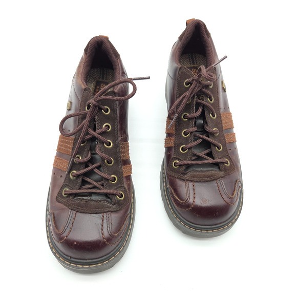 Vintage Y2K Skechers Jammers Platform Oxford Lace Up Shoes Size 9 Brown Chunky - Picture 2 of 9